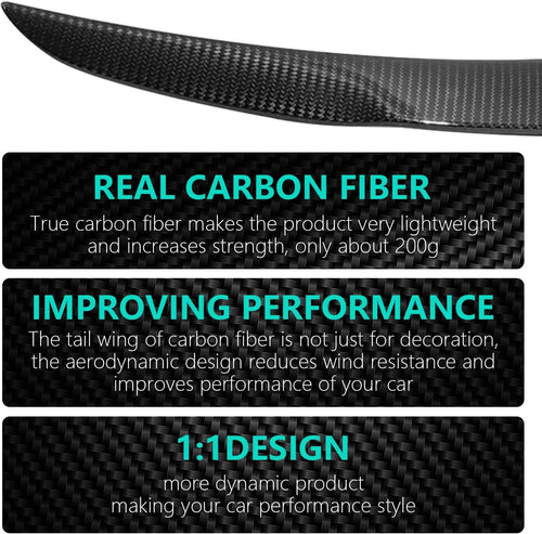 for Tesla Model3 Highland 2023-2025 Real 100% Carbon Fiber Rear Spoiler Performance Type Spoiler Rear Wing Tesla Model 3 Accessories 2023-2025(Gloss Carbon Fiber) mysite