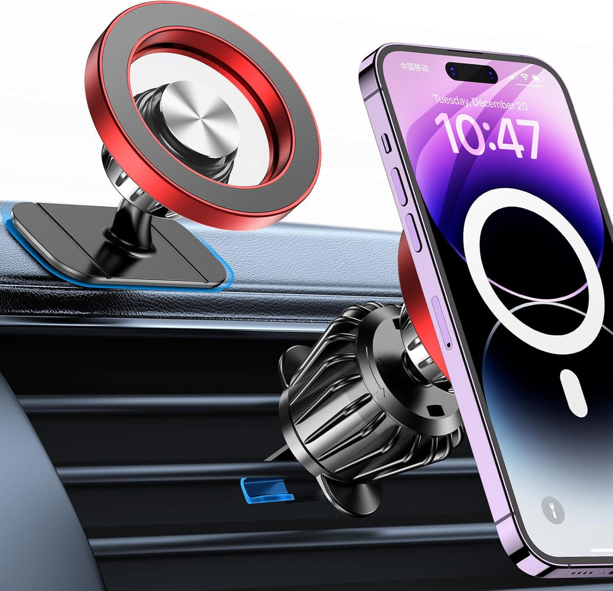for iPhone Magsafe car Mount【20 Strong Magnets】Magnetic Phone Holder for Car Dashboard【360° Rotation】Hands Free Car Phone Holder Mount Dash Fit iPhone 15 14 13 12 Pro Max Plus MagSafe Car Accessories mysite