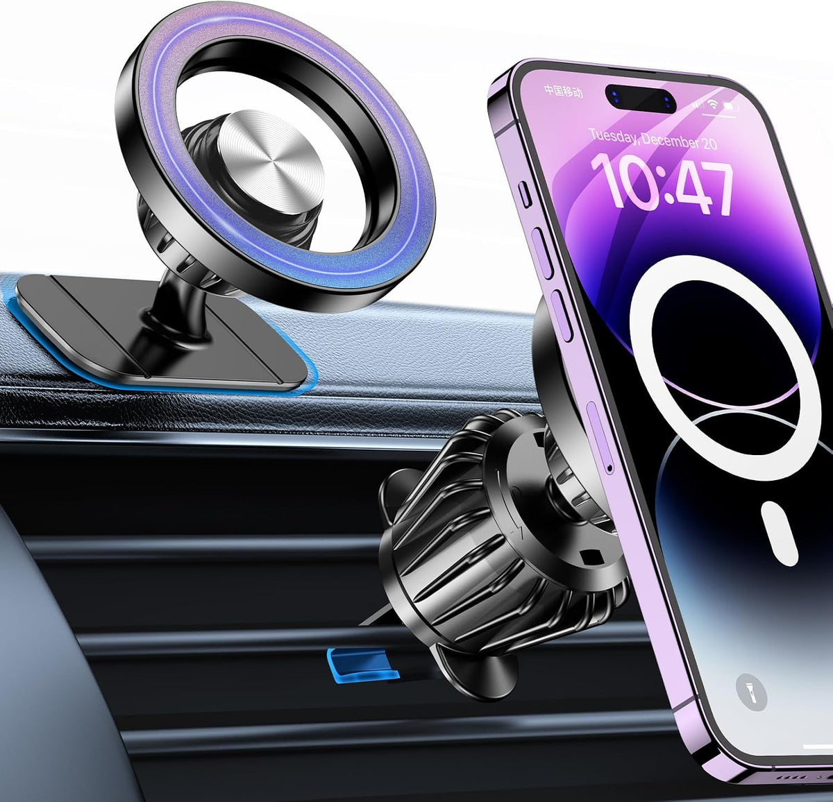 for iPhone Magsafe car Mount【20 Strong Magnets】Magnetic Phone Holder for Car Dashboard【360° Rotation】Hands Free Car Phone Holder Mount Dash Fit iPhone 15 14 13 12 Pro Max Plus MagSafe Car Accessories mysite