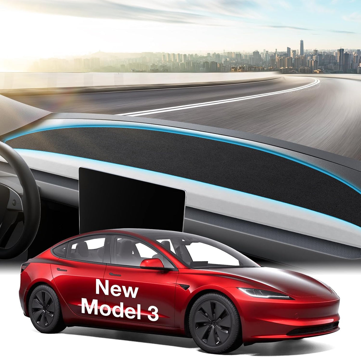 Wigoo Dashboard Cover for Tesla Model Y 2020-2024, Anti-Glare Suede mysite