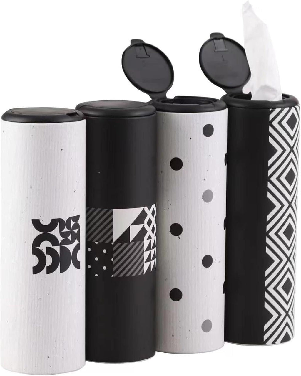 Car Tissue Holder with Facial Tissues Bulk - 4 PK Car Tissues Cylinder with Cap, Tissue Holder for Car, Travel Tissues for Car Cup Holder, Refill Car Tissue Box Round Container mysite