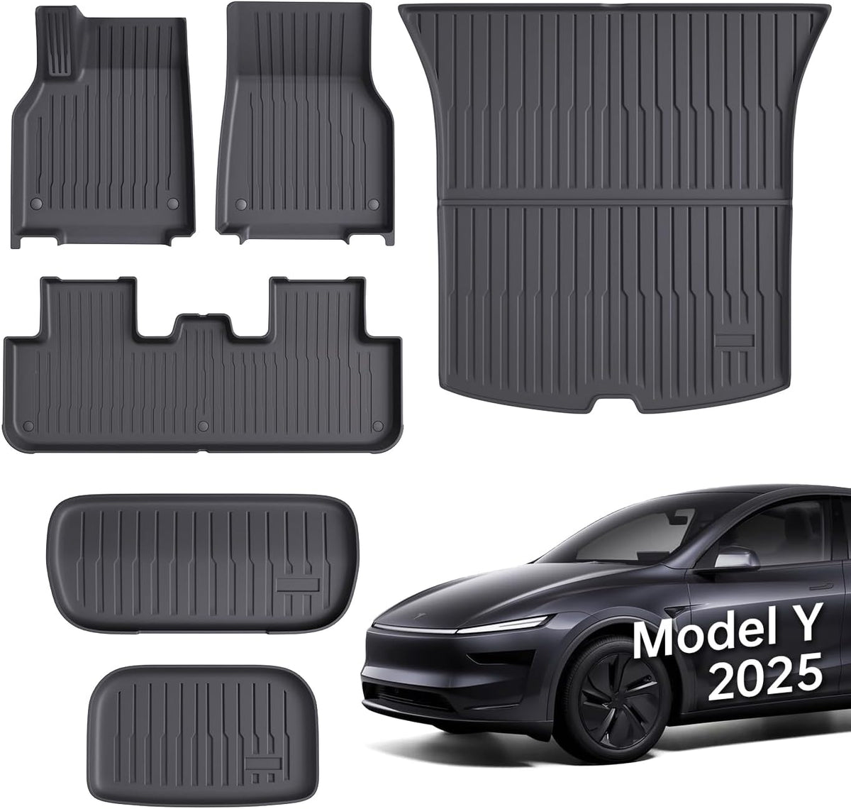 Floor Mats Fits for Tesla Model 3 2023-2018 - All Weather TPE Custom Fit Car Mats Floor Liners, Custom Fit, 3-Piece mysite