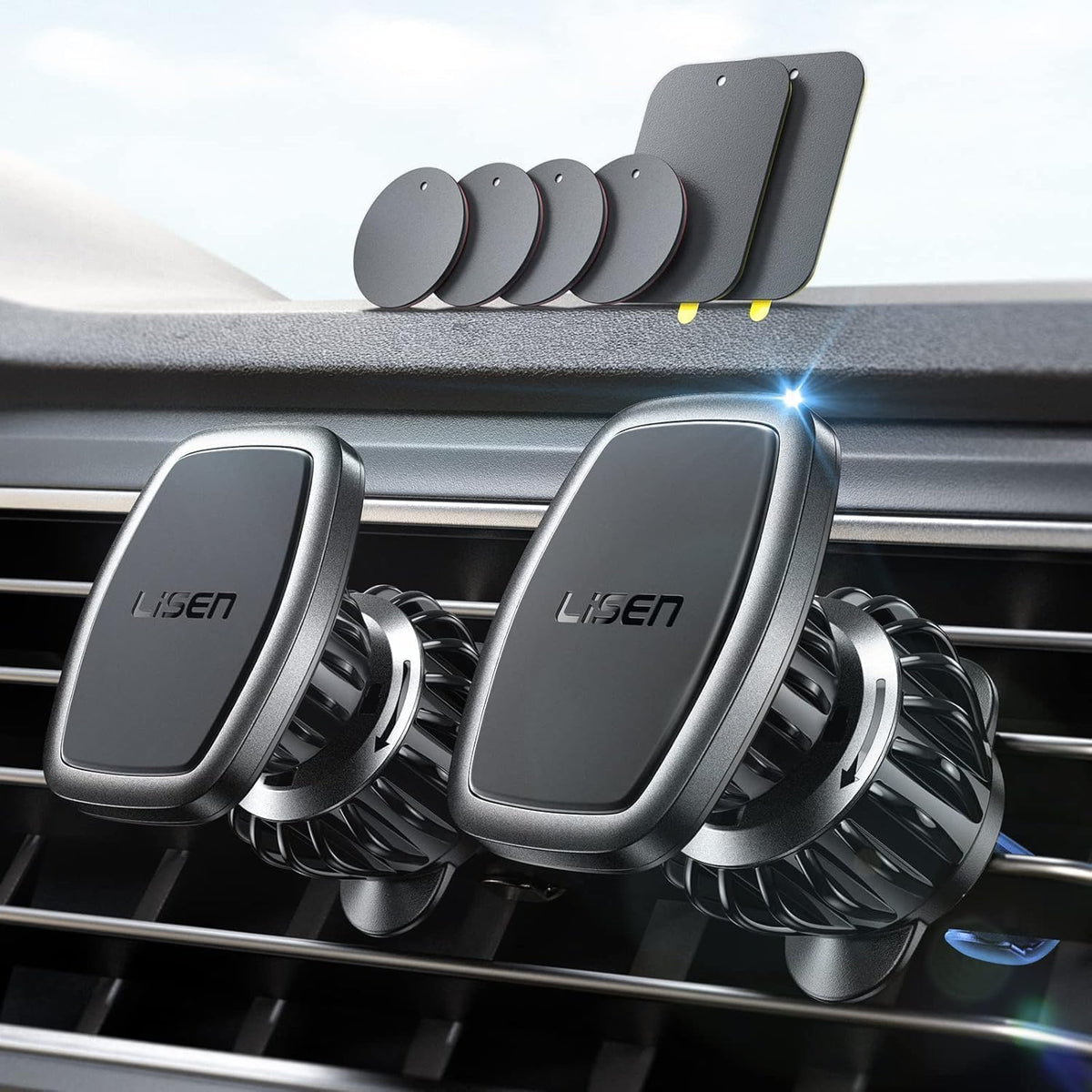LISEN for MagSafe Car Mount [3800gf Strong Magnet & 90+LBS Suction] 360° Adjustable Vacuum Magnetic Phone Holders for Your Car, for Note 18 iPhone 17 Pro Max 16 15 14 13 12 Plus Air for All Smartphone mysite