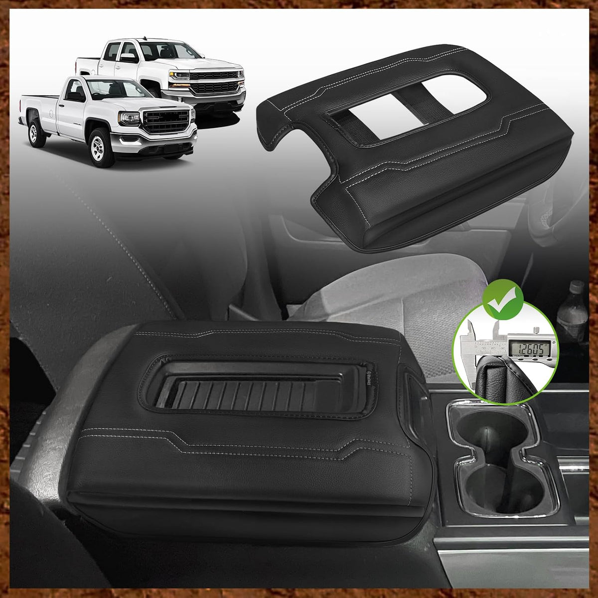 Armrest Cover for Silverado/Sierra 2019-2026, Regular Thick, Bench mysite
