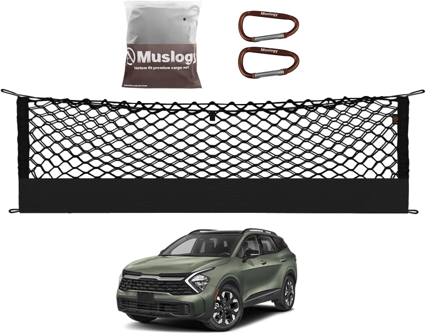Truck Bed Cargo Net Trunk Netting Compatible with 2013-2026 Chevy Silverado & GMC Sierra 1500/2500HD/3500HD Accessories, Pickup Cargo Organizer SUV Sedan Storage Net w/Heavy Duty Carabiners mysite