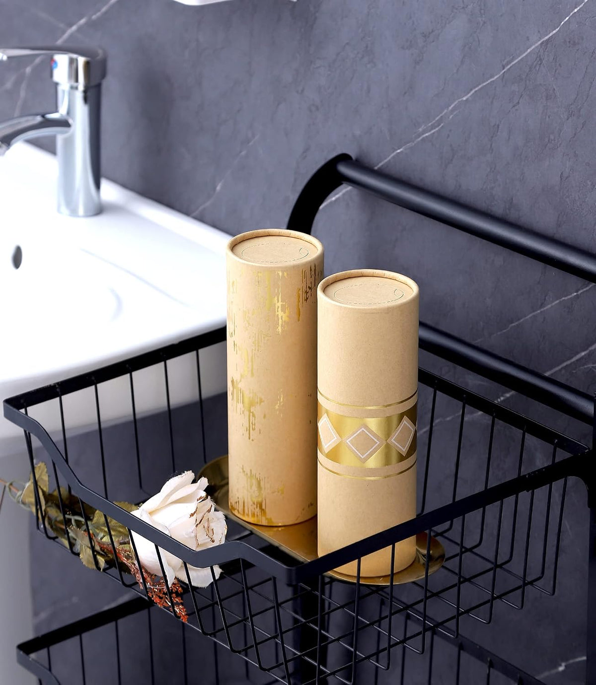 Car Tissue Holder with 3-ply Facial Tissues Bulk - 4 PK - Gold Foil Tissues Cylinder for Car Cup Holder, Travel Tissues, Refill Tissue Box Round Container Kraft mysite