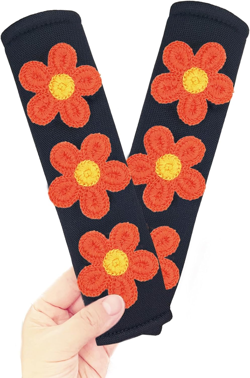 Cute Flower Car Seat Belt Shoulder Pad Cushions (2 in a Pack), Car Accessories Seat Belt Shoulder Strap Protector Universal Cover (White Pink) mysite