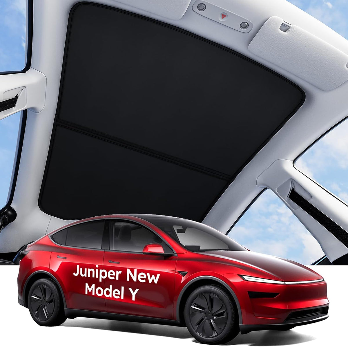 for Tesla Model Y Juniper Accessories Sunshade Roof, Interior Black mysite