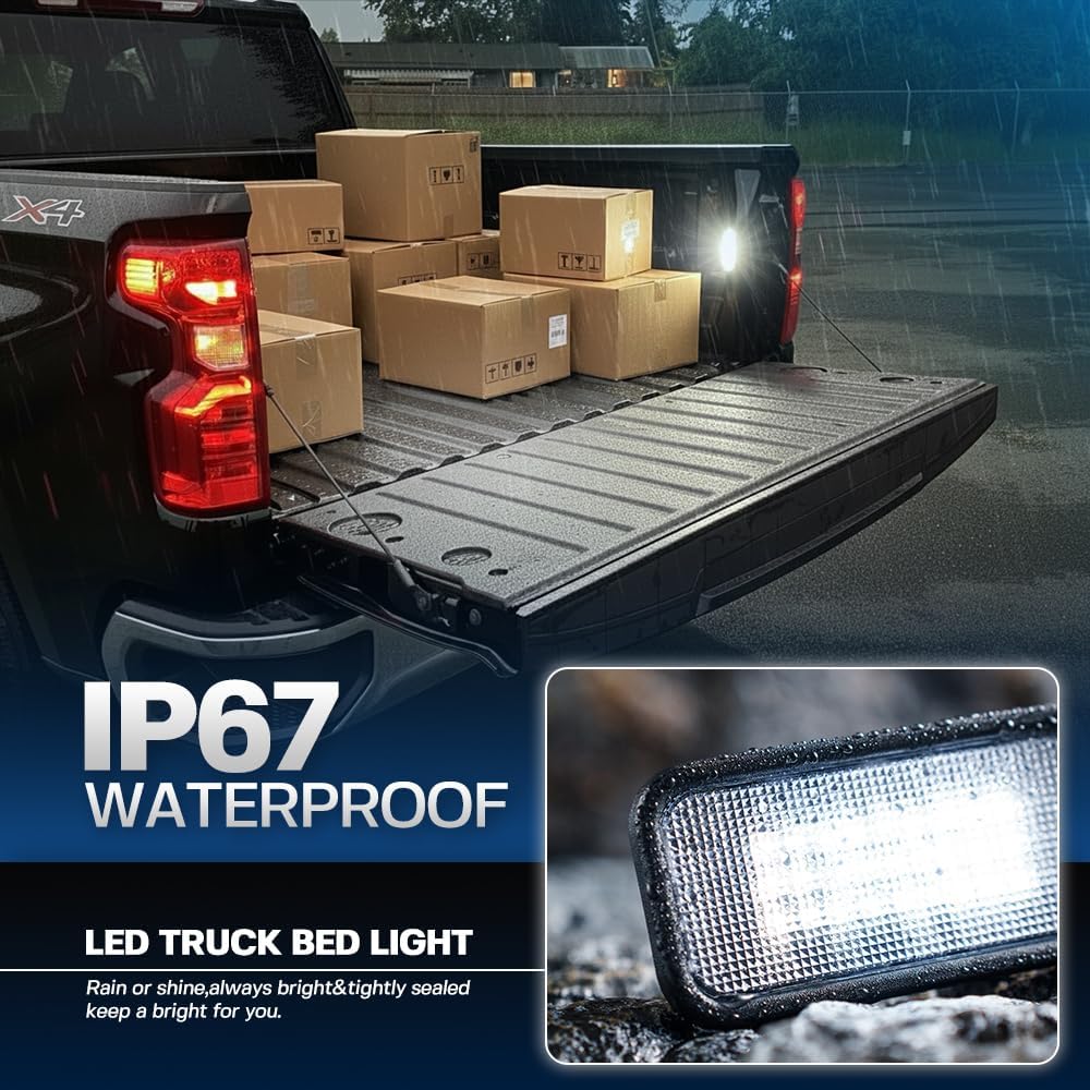2Pcs LED Truck Bed Light Rear Cargo Area Lamp for 2019-2026 Chevy Silverado GMC Sierra 1500 2500HD 3500HD White Stock Bed Lighting for 2024+ Sierra EV Cadilla.c Escalade IQ OEM Replacement 84396982 mysite