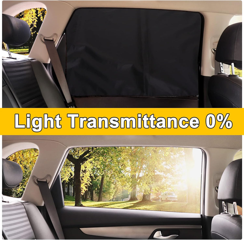 Magnetic Car Side Window Sun Shades for Baby, 2 PCS, 31.5 x 20 in | 10 M40 Magnets, UPF50+, Block Heats and UV Rays mysite