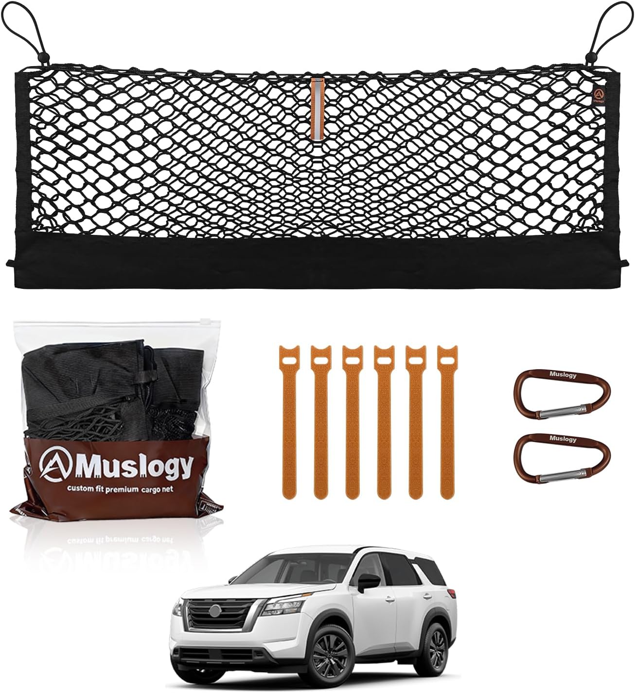 Truck Bed Cargo Net Trunk Netting Compatible with 2013-2026 Chevy Silverado & GMC Sierra 1500/2500HD/3500HD Accessories, Pickup Cargo Organizer SUV Sedan Storage Net w/Heavy Duty Carabiners mysite