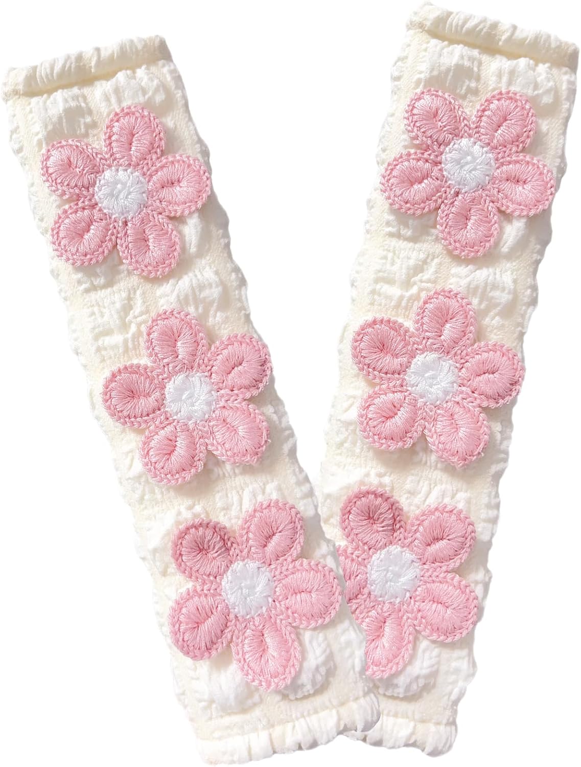 Cute Flower Car Seat Belt Shoulder Pad Cushions (2 in a Pack), Car Accessories Seat Belt Shoulder Strap Protector Universal Cover (White Pink) mysite