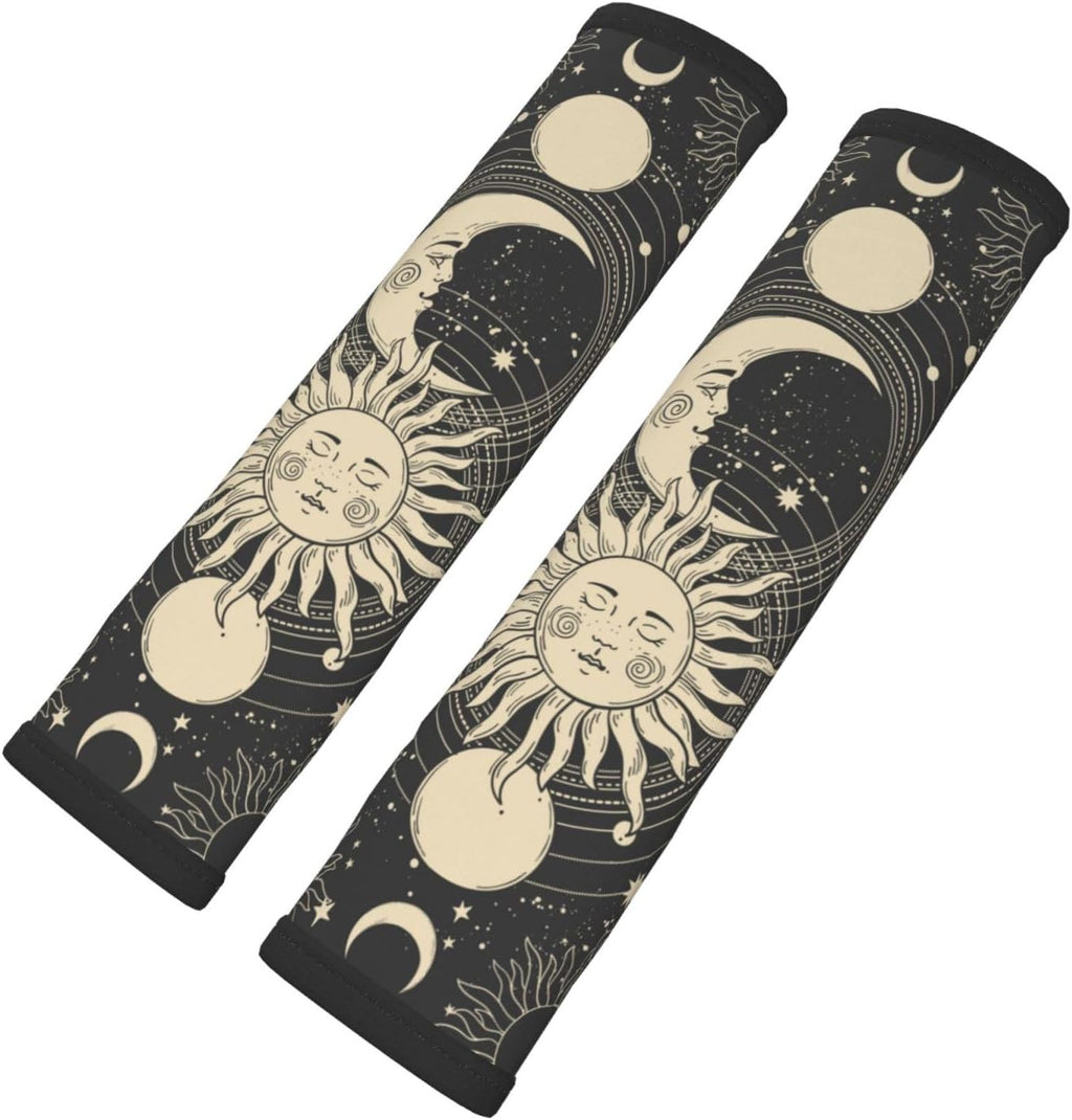 Vintage Sun Moon Stars 2PCS Car Seat Belt Cover – Super Soft Seatbelt Shoulder Protection Cushion, Comfortable Car Seat Belt Strap to Protect Your Neck and Shoulder mysite