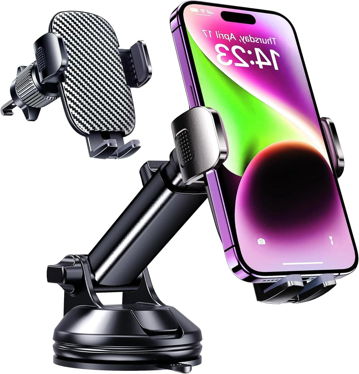 Qifutan Dash Mounted Holders Phone Holders for Your Car Phone Mount for Car Windshield Dashboard Air Vent Universal Desk Mounts Hands Free Automobile Cell Phone Holder Fit for iPhone Smartphone mysite