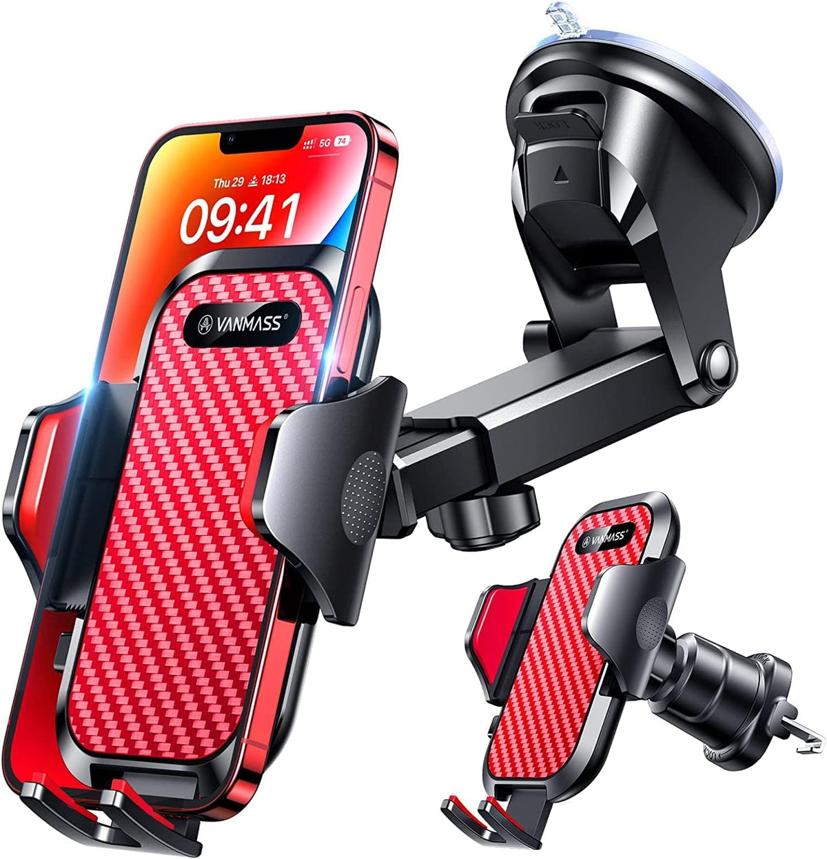 VANMASS Car Phone Holder 2026 Ultimate Military-Grade Strongest Suction & Clip Windshield Dashboard【Newest Best Strongest】 Cell Phone Automotive Dash Gauge Accents for iPhone 18 Pro Max 17 16 15 14 mysite