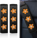 2PCS Daisy Flower Car Seat Belt Cover Pads, Protect Neck, White mysite