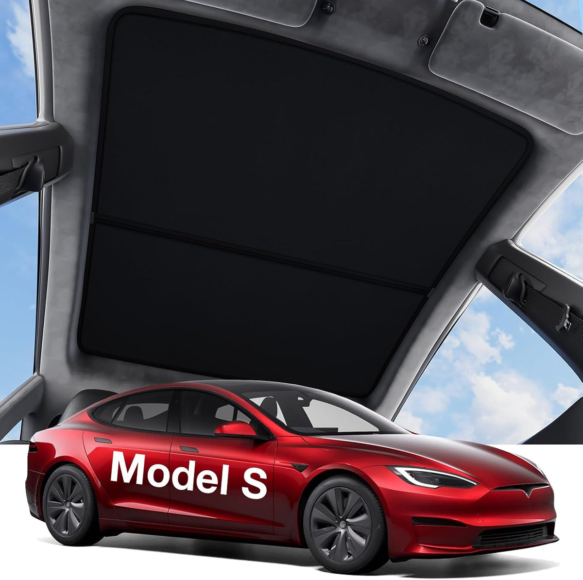 for Tesla Model Y Juniper Accessories Sunshade Roof, Interior Black mysite
