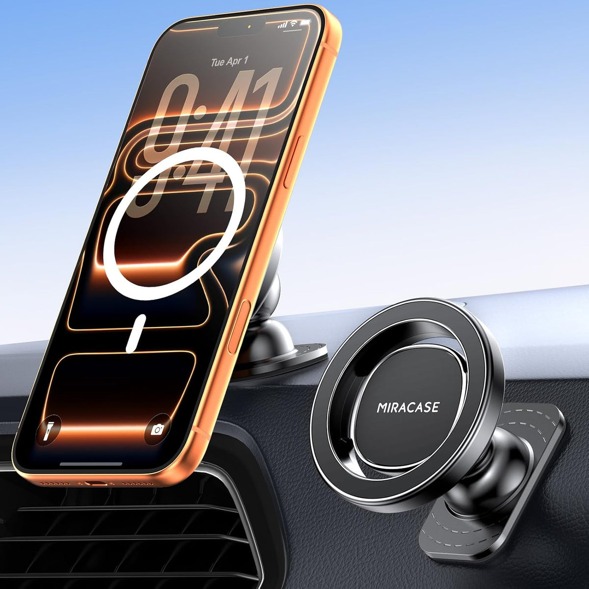 miracase Phone Holders for Your Car with Metal Hook Clip, Air Vent Cell Phone Stand Car Mount, Universal Automobile Cradle Fit for iPhone Android and All Smartphones, Dark Black mysite