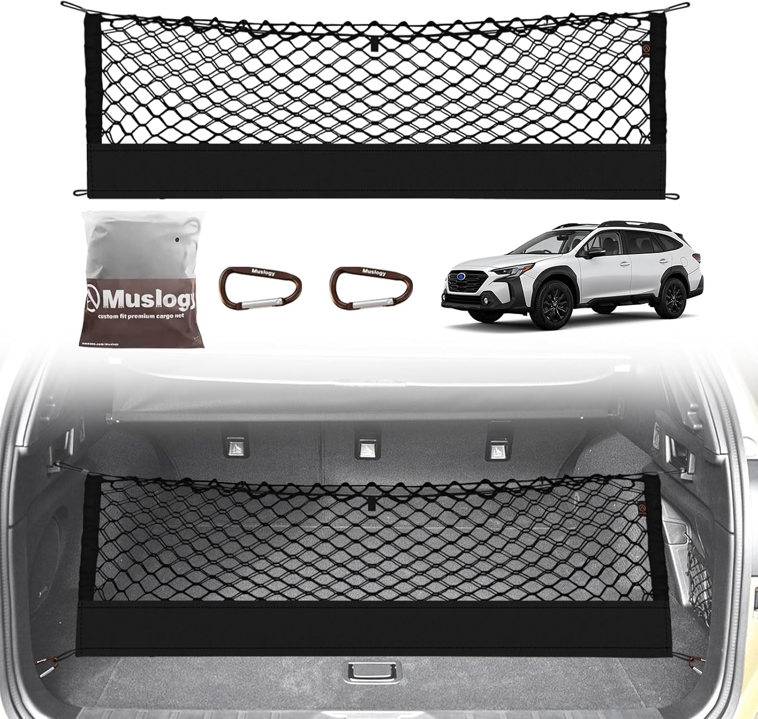 Truck Bed Cargo Net Trunk Netting Compatible with 2013-2026 Chevy Silverado & GMC Sierra 1500/2500HD/3500HD Accessories, Pickup Cargo Organizer SUV Sedan Storage Net w/Heavy Duty Carabiners mysite