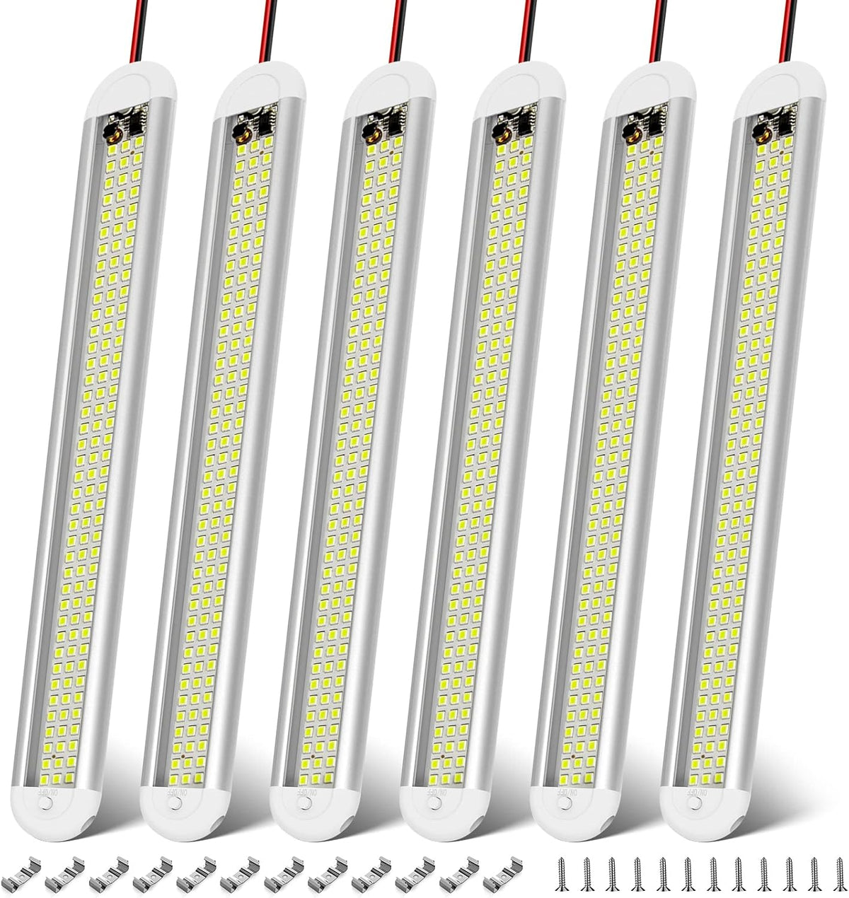 CT CAPETRONIX 12v LED Interior Light Bar, 120LEDs 1500LM 8W DC 12 Volt led Strip Lights with ON/Off Switch, for Enclosed Cargo Trailer, Car RV Van Truck Lorry Camper Boat Caravan Motorhome (8Pack) mysite