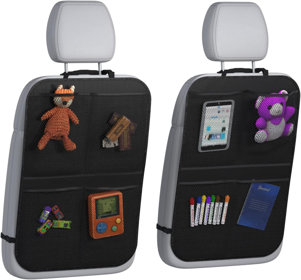 Back Seat Cover For Kids + 3 Pocket Storage Organizer, 2 Pack X-Large Waterproof Kick Mats Backseat Protector, Car Seat Back Protectors For Vehicles To Protect From Dirt, Mud & Scratches mysite