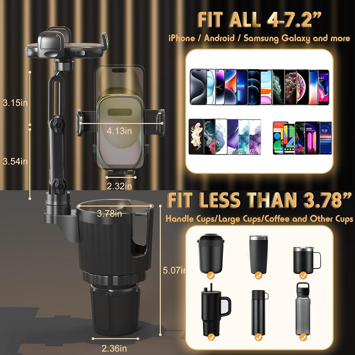 Phone Holders for Your Car, 2 in 1 Universal Stable Cup Car Phone Holder mysite