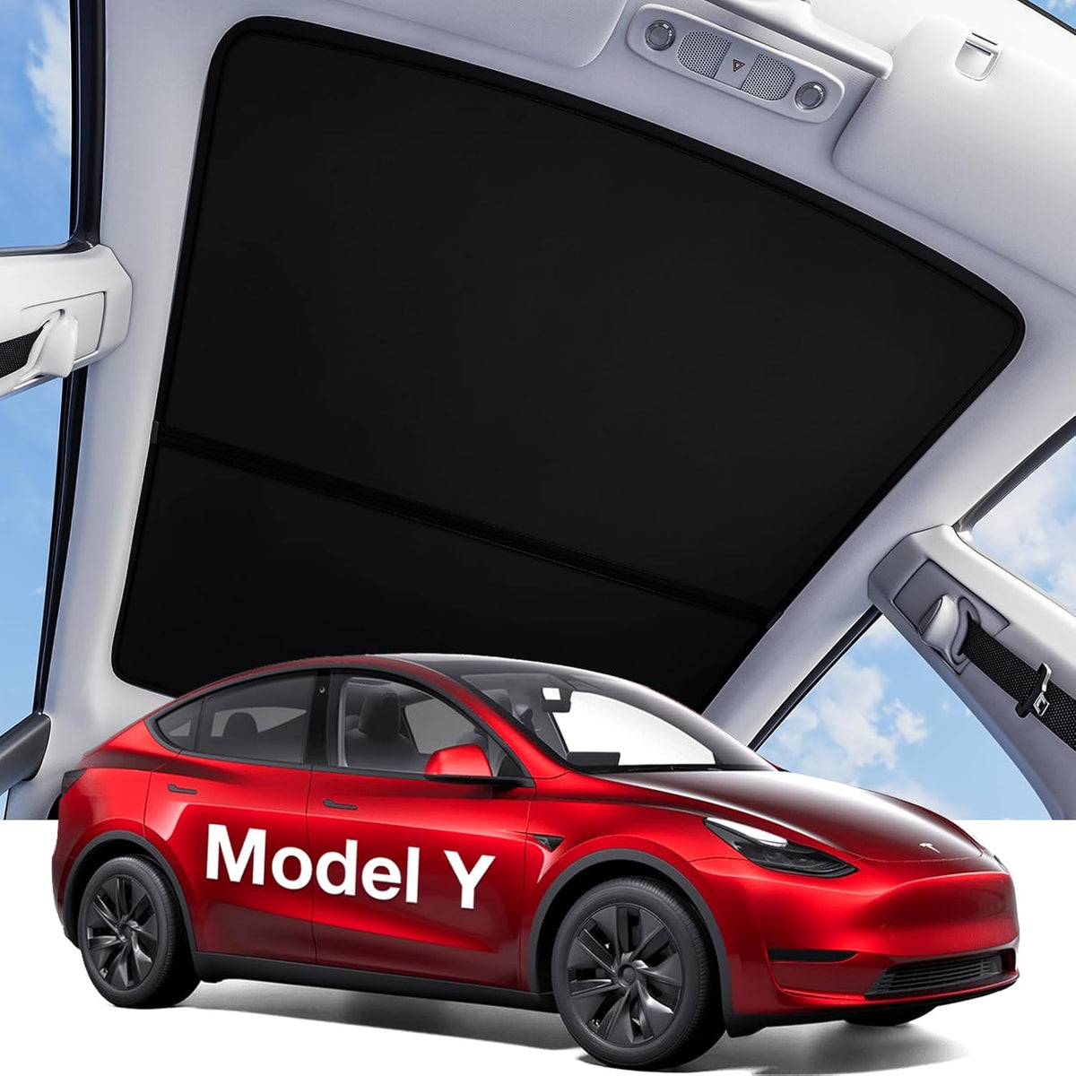 for Tesla Model Y Juniper Accessories Sunshade Roof, Interior Black mysite