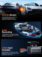 4K Dash Cam Front, 5GHz WiFi, 32GB Card Included, Mini Dashcam mysite