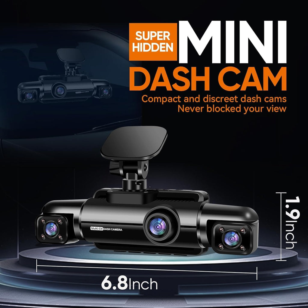 360° Dash Cam Front and Rear Inside, 4 Channel Dash Camera for Car mysite