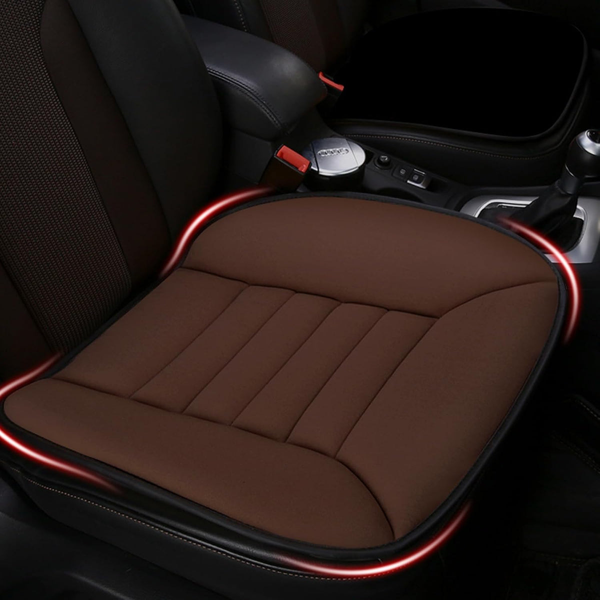 Car Seat Cushion Pad 1.2" Thick Comfort Seat Protector for Car Driver Seat Office Chair Home Use Memory Foam Seat Cushion with Non Slip Bottom, 20'' x 18.5'', Black mysite