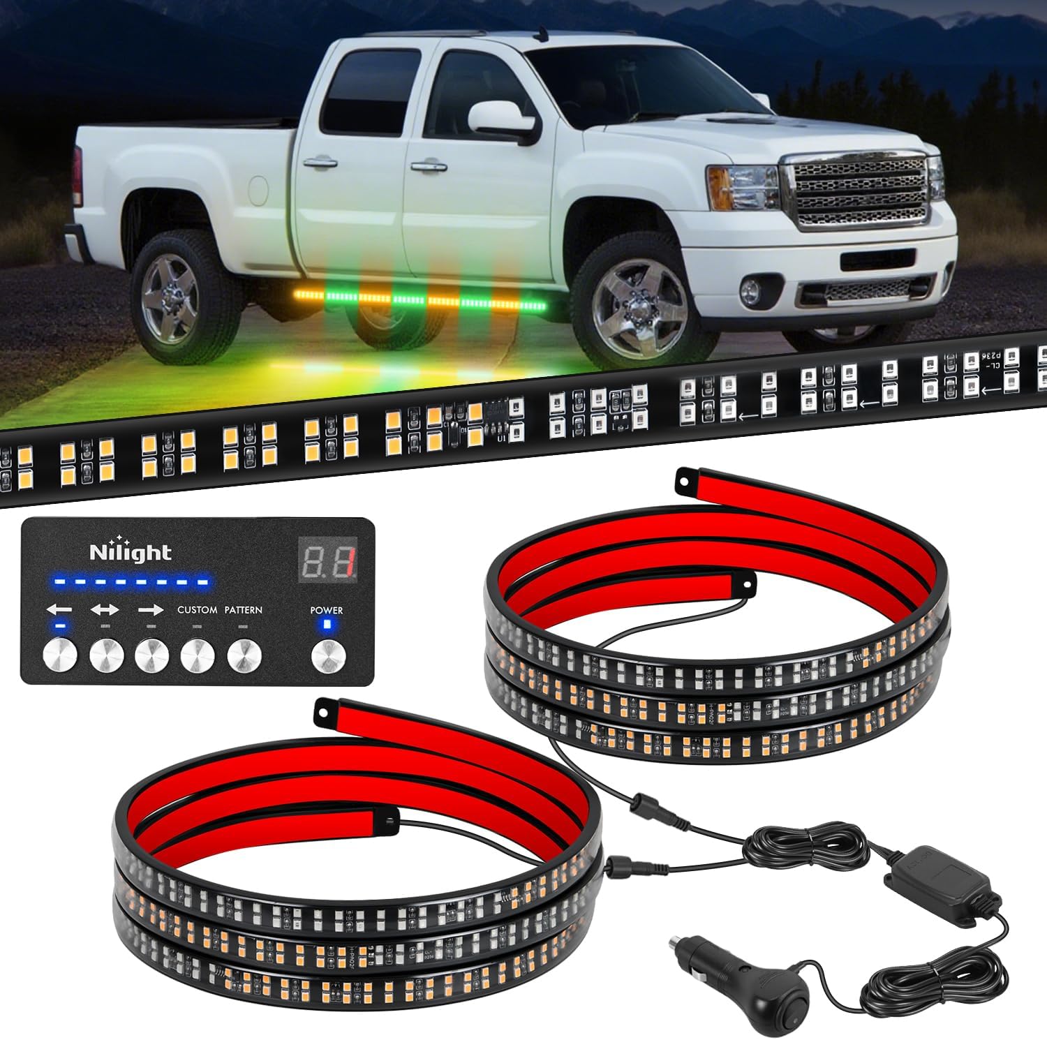 Nilight 8PCS Truck Pickup Bed Light Kit 24LED White | Rock for Van Off-Road Under Car Side Marker Foot Wells Rail Lights with Switch mysite