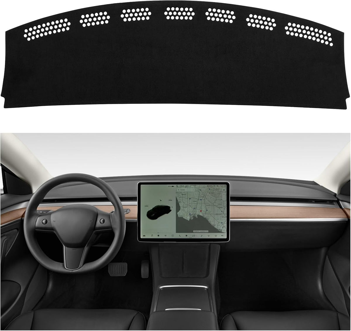Dashboard Dash Board Cover Mat Carpet Compatible with Tesla Model Y 2020-2024, Compatible with Tesla Model 3 2017-2023 mysite