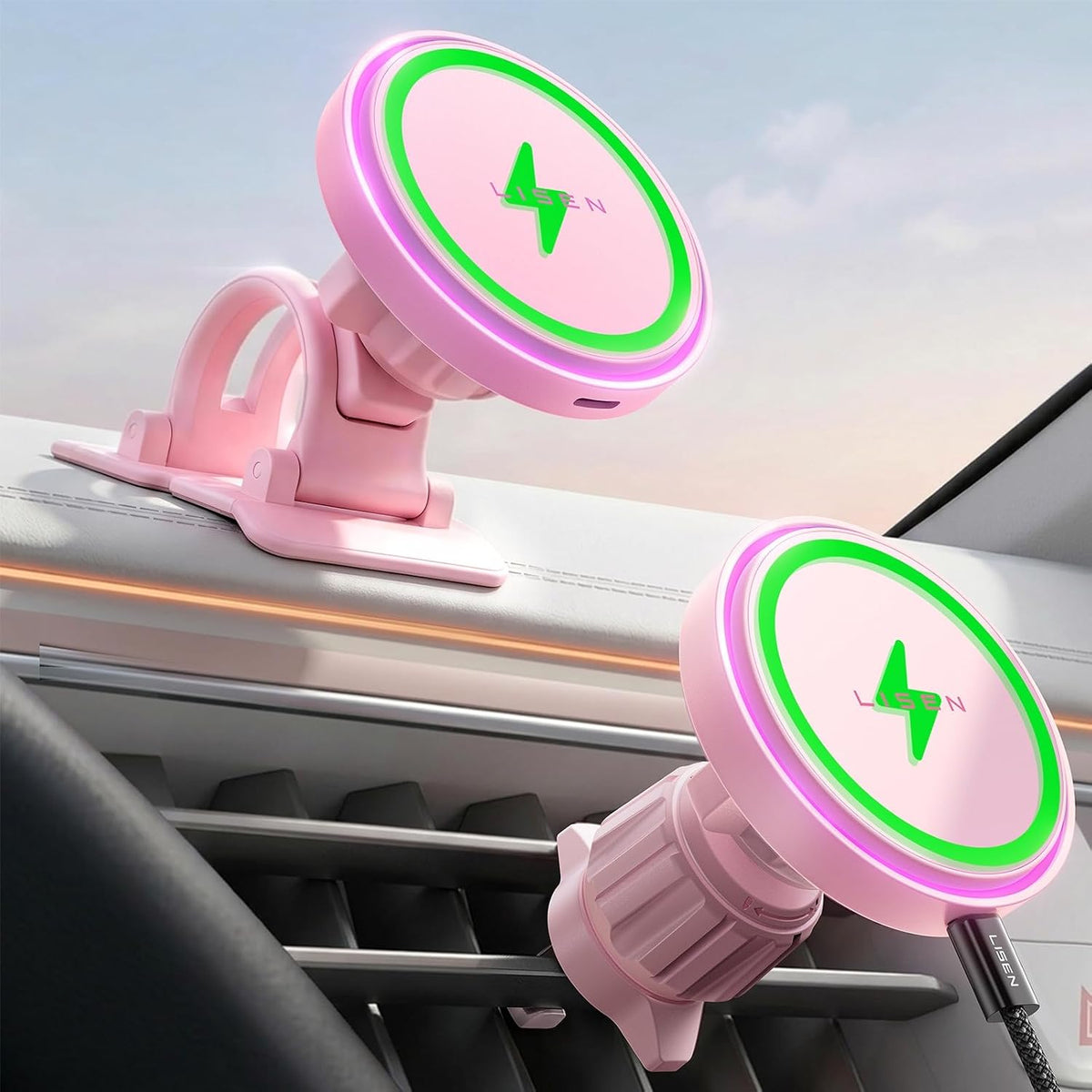 LISEN 15W MagSafe Car Mount Charger, Magnetic Phone Holders for Your Car mysite