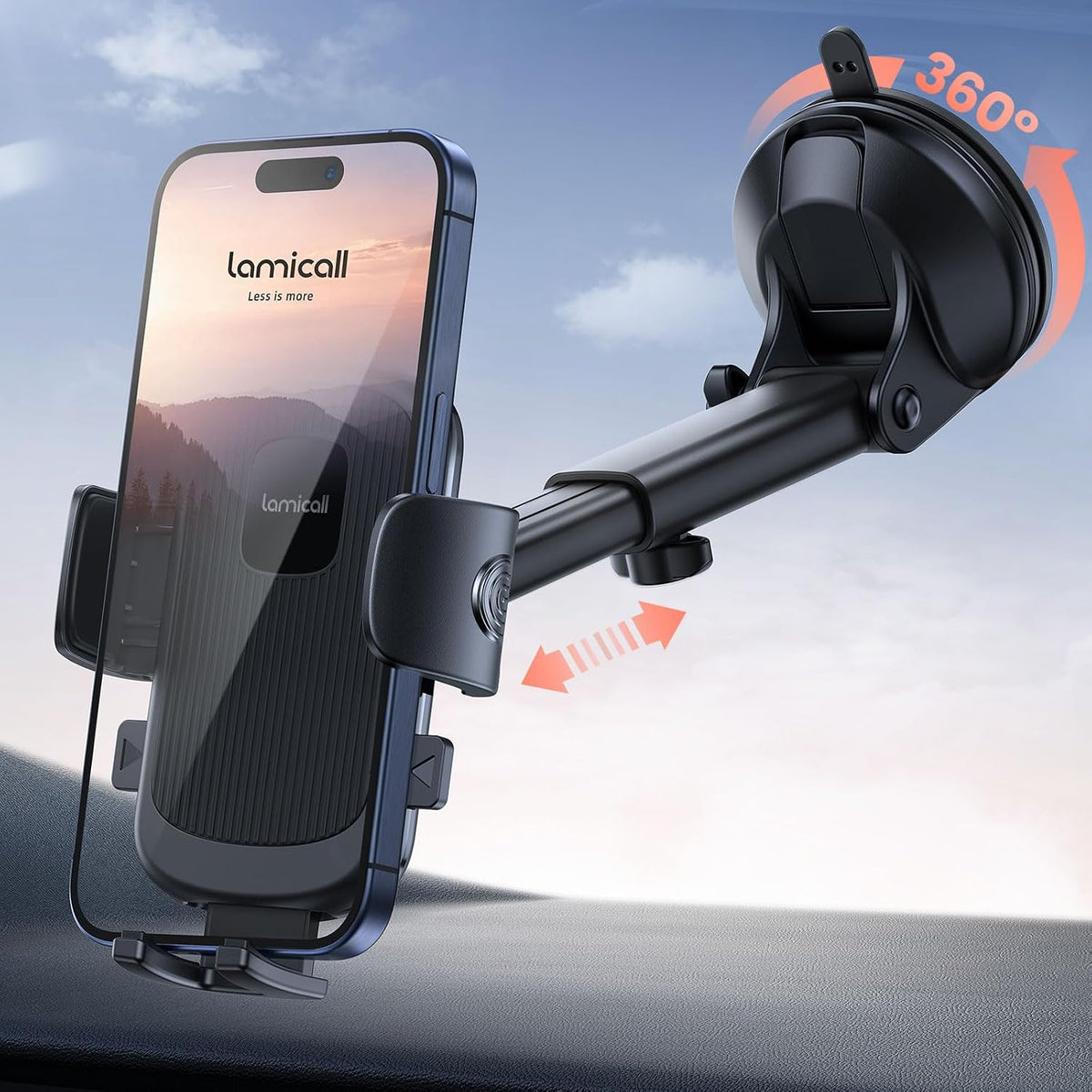 Lamicall Car Phone Holder Military-Grade Suction Cup Dashboard Windshield mysite
