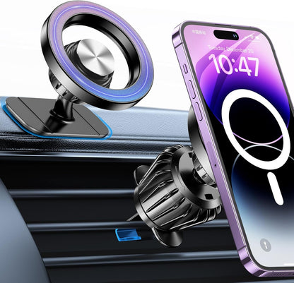 Magnetic Phone Holder for Car with Magsafe Compatibility for iPhone 17 16 15 14 Strong Magnetic Hold 360° Rotation Safe Driving View Car Accessories