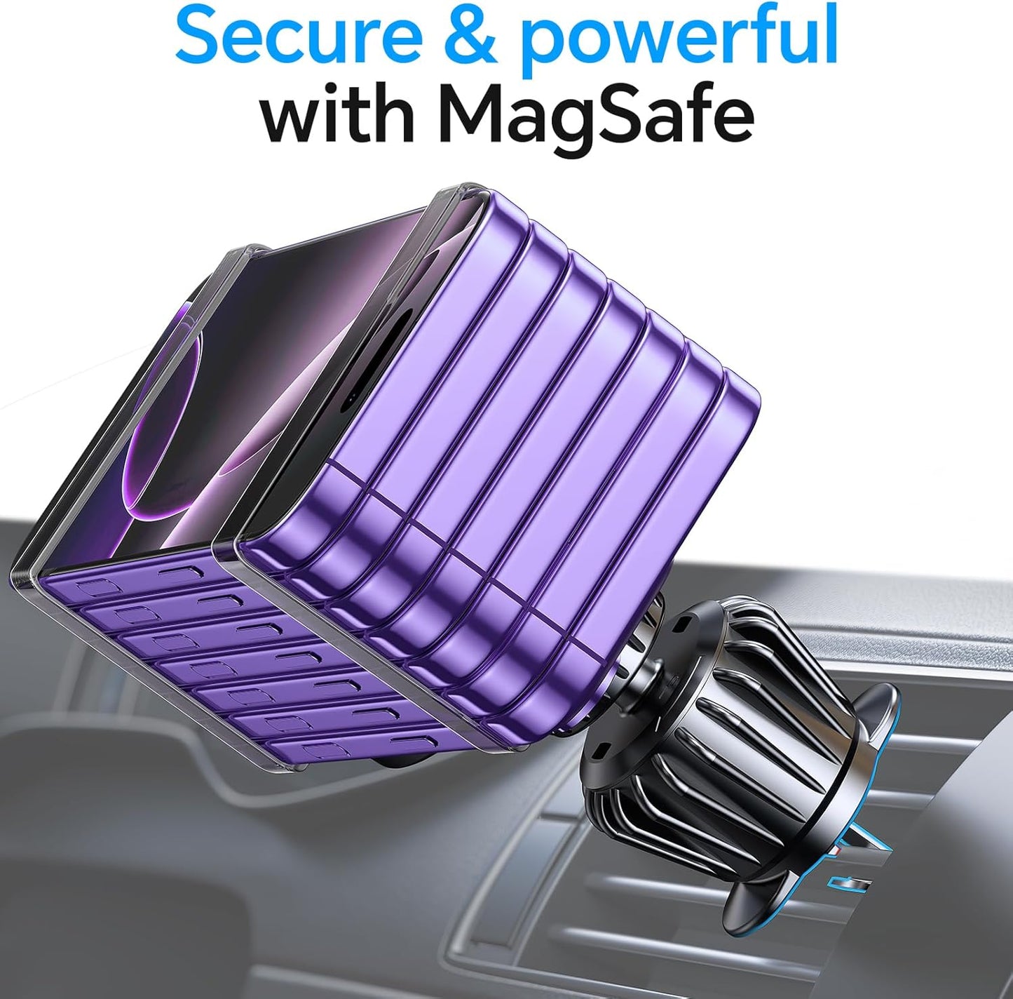 Magnetic Phone Holder for Car with Magsafe Compatibility for iPhone 17 16 15 14 Strong Magnetic Hold 360° Rotation Safe Driving View Car Accessories