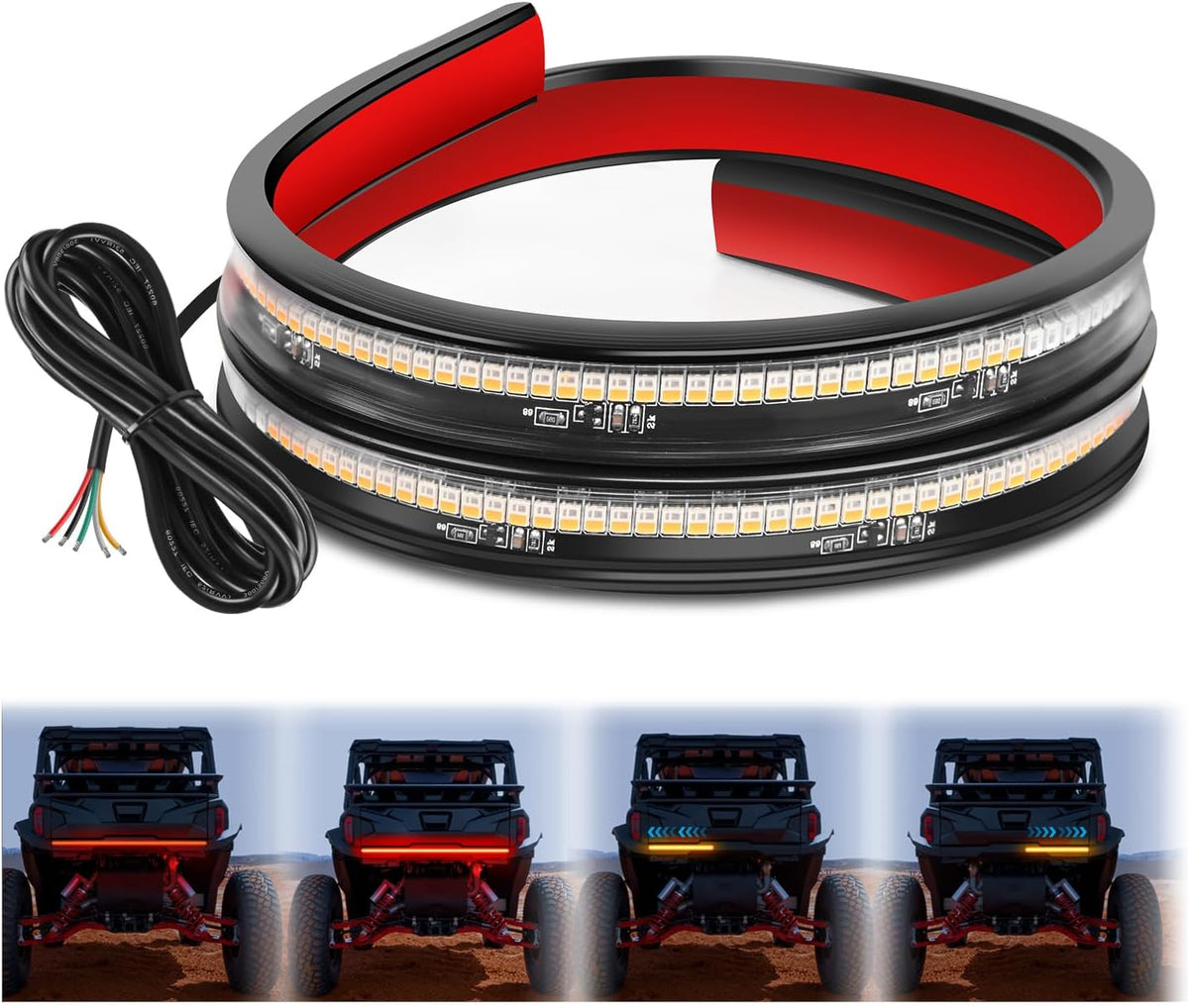 Nilight 60 Inch Truck Tailgate Light Bar 108 LED Single Row | LED Tailgate Light Strip with Running Brake Turn Signal and White Reverse Lights for Pickup Trucks mysite