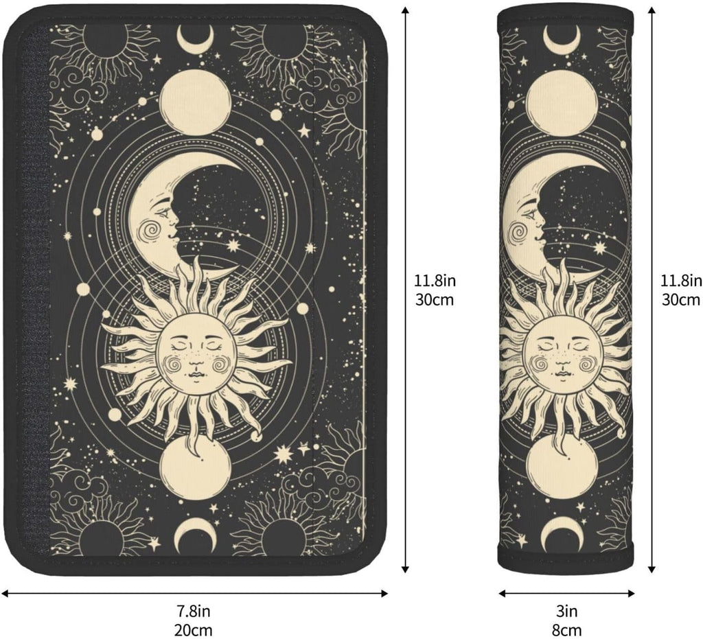 Vintage Sun Moon Stars 2PCS Car Seat Belt Cover – Super Soft Seatbelt Shoulder Protection Cushion, Comfortable Car Seat Belt Strap to Protect Your Neck and Shoulder mysite