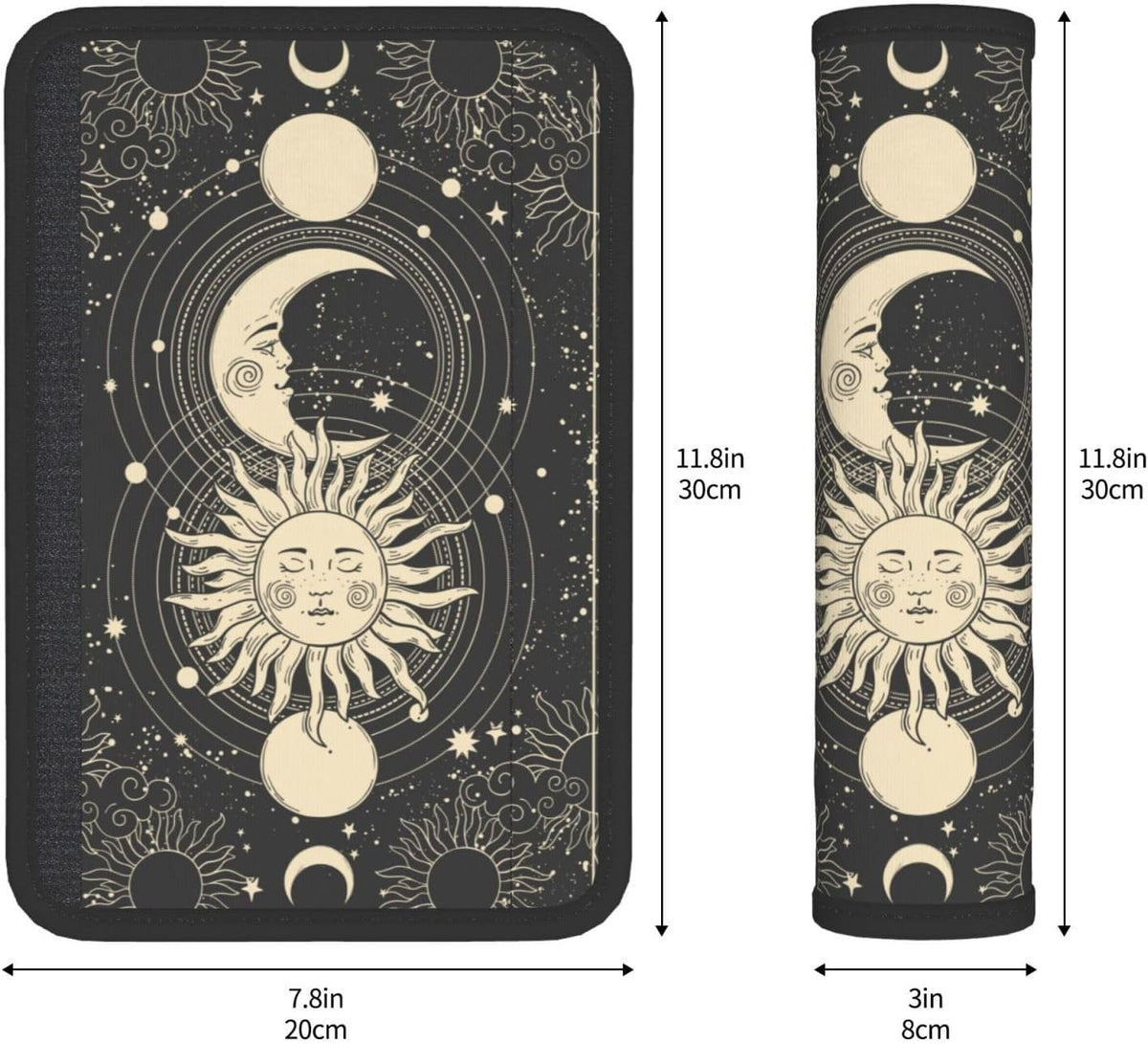 Vintage Sun Moon Stars 2PCS Car Seat Belt Cover – Super Soft Seatbelt Shoulder Protection Cushion, Comfortable Car Seat Belt Strap to Protect Your Neck and Shoulder mysite