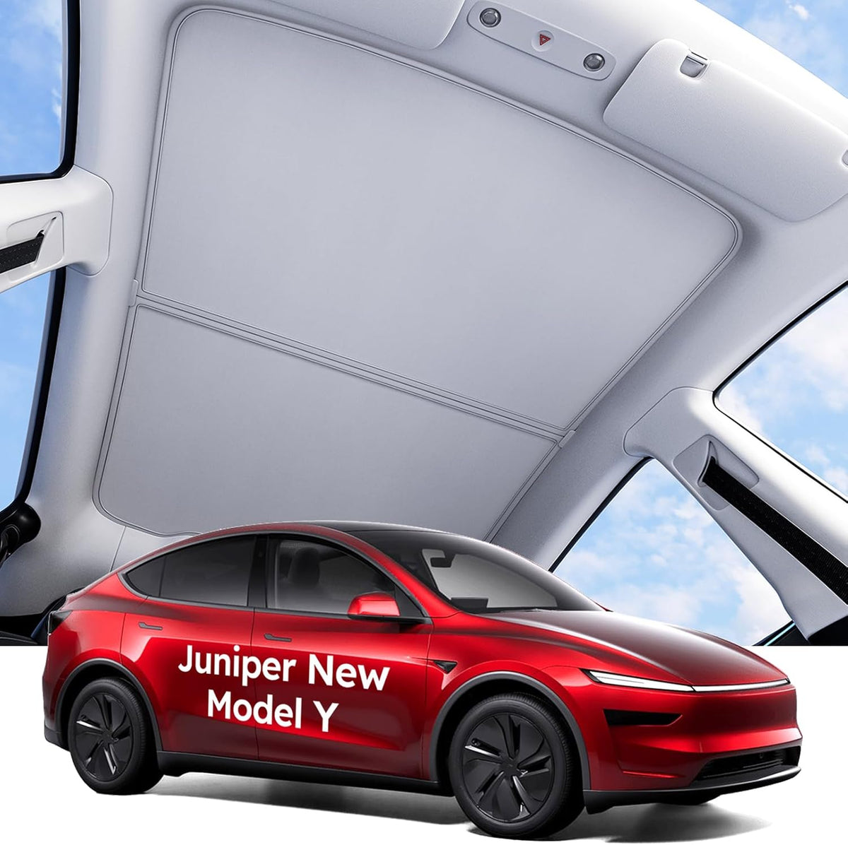 for Tesla Model Y Juniper Accessories Sunshade Roof, Interior Black mysite