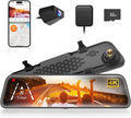 WOLFBOX G840S 12" 4K Mirror Dash Cam Backup Camera with 32GB Card and GPS mysite