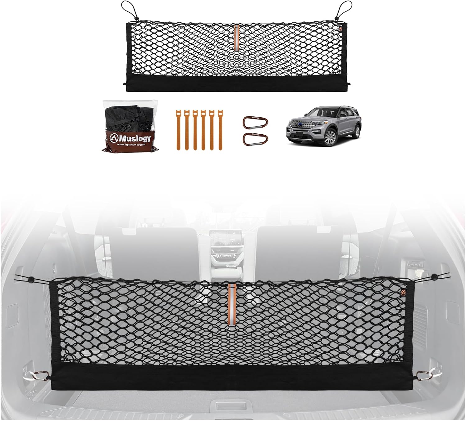 Truck Bed Cargo Net Trunk Netting Compatible with 2013-2026 Chevy Silverado & GMC Sierra 1500/2500HD/3500HD Accessories, Pickup Cargo Organizer SUV Sedan Storage Net w/Heavy Duty Carabiners mysite
