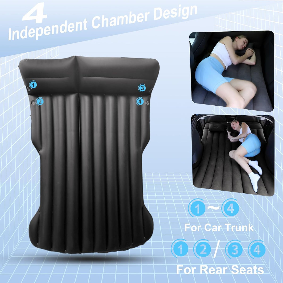 Car Air Mattress Inflatable Camping Bed for Tesla Model Y Backseat Trunk mysite
