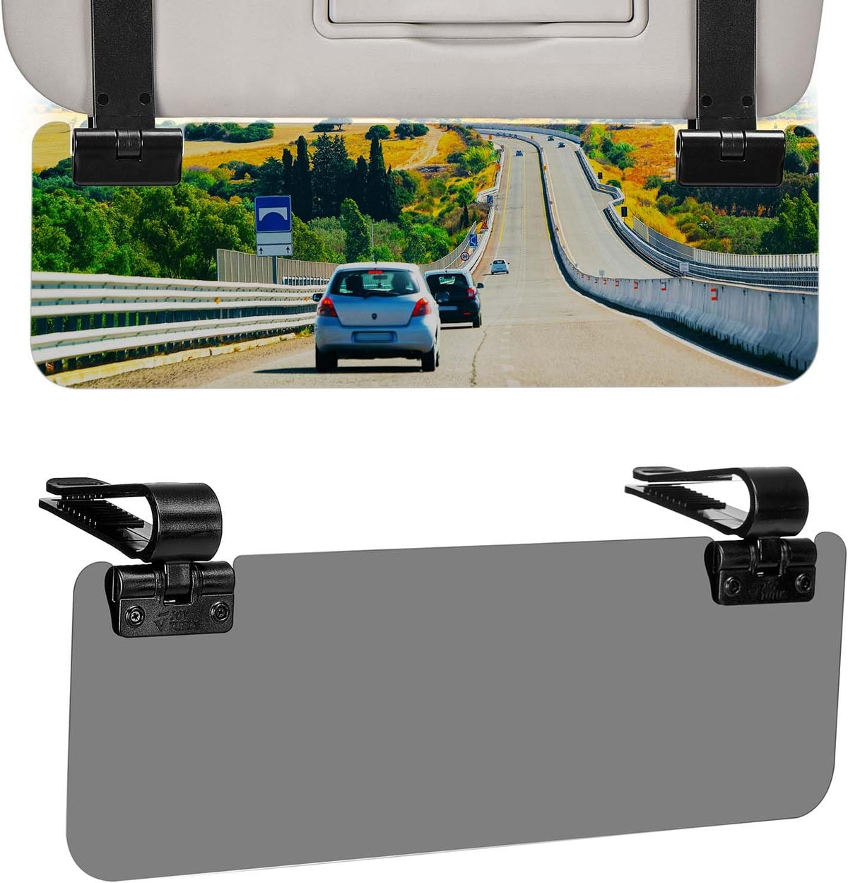 JOYTUTUS Sun Visor Extender for Cars, Polarized Sun Visor Extender Universal Sun Blocker UV400, Adjustable Visor Extension for Car Visor,Double-Clip,Anti Glare Stray Light mysite
