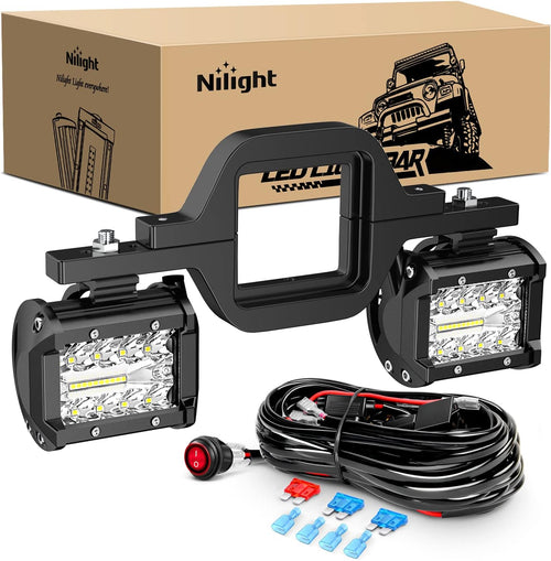 Nilight 2 Pcs 4 Inch 60W Led Pods with 2 Inch Tow Hitch Mounting Brackets Backup Reverse Lights Rear Light Bar for Pickup ATV SUV Truck Trailer Boat mysite
