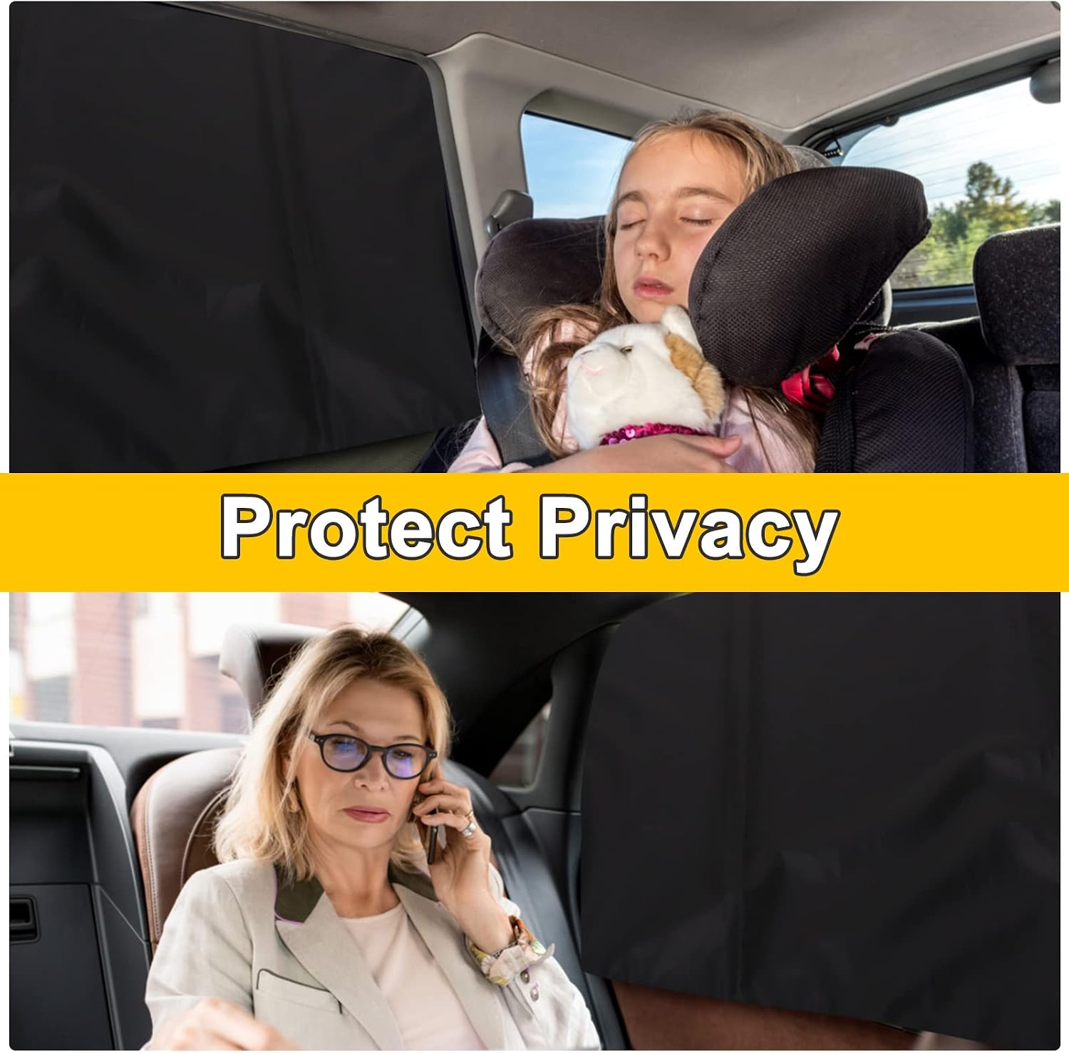 Magnetic Car Side Window Sun Shades for Baby, 2 PCS, 31.5 x 20 in | 10 M40 Magnets, UPF50+, Block Heats and UV Rays mysite