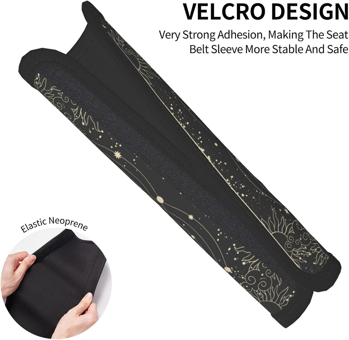 Vintage Sun Moon Stars 2PCS Car Seat Belt Cover – Super Soft Seatbelt Shoulder Protection Cushion, Comfortable Car Seat Belt Strap to Protect Your Neck and Shoulder mysite
