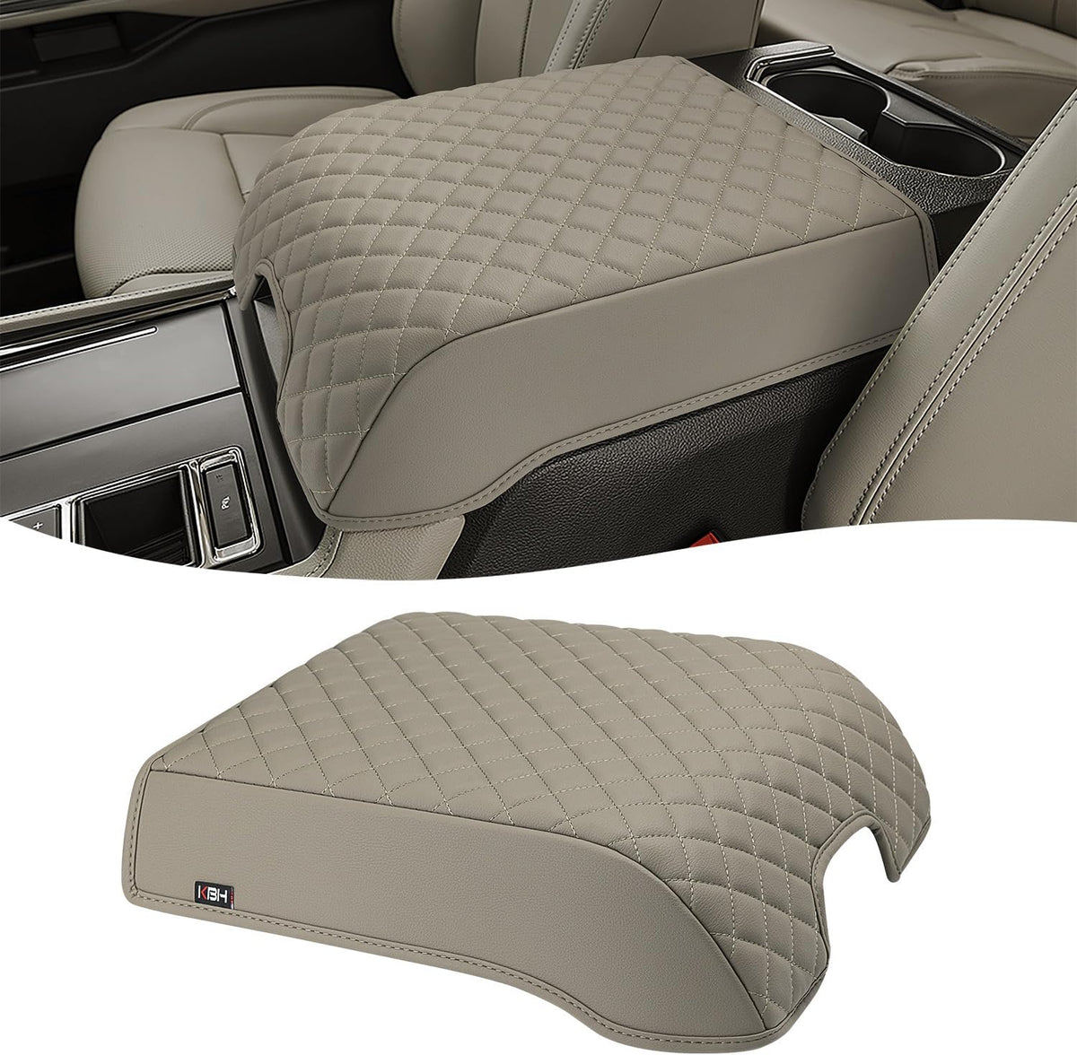 KBH Center Console Armrest Cover for 2015-2020 Ford F150, 2017-2022 F250 F350 F450 F550, 2018-2024 Expedition, Bucket Seat, PU Leather Cushion Thick Pad, Anti-Scratch, Black (Not for Other Years) mysite