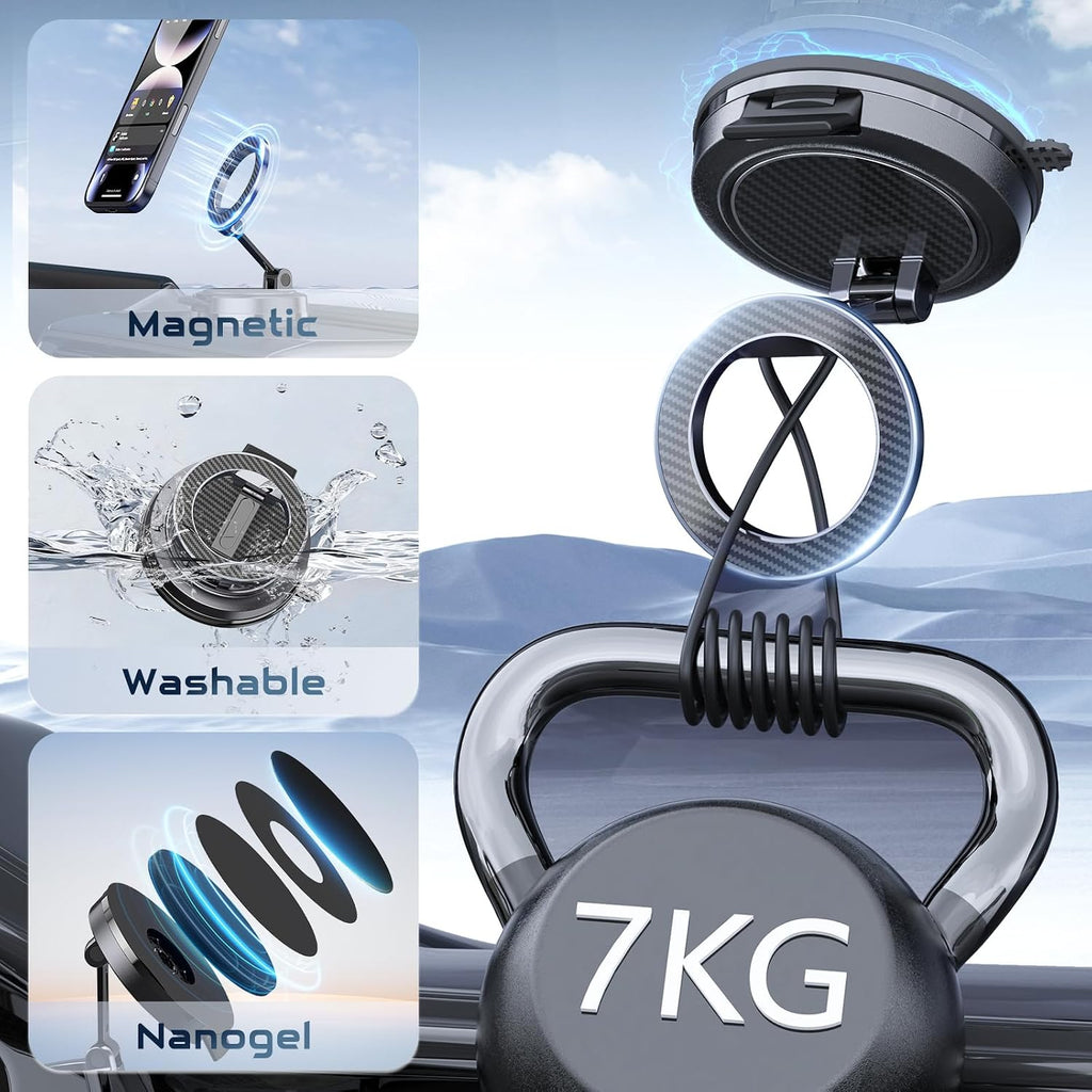 Magnet Phone Holder for Car & Desk, Strong Magnetic Phone Mount with Secure Lock, Universal 360° Rotatable Phone Stand for Dashboard, Glass, Table, Compatible with All Cell mysite