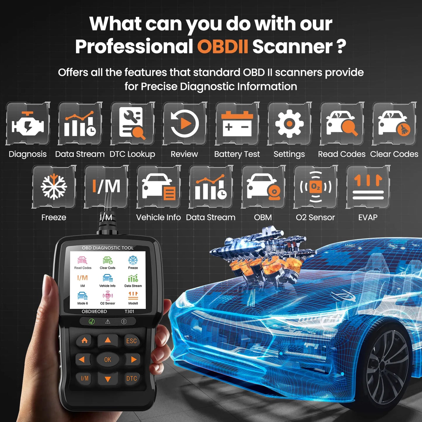 OBD2 Scanner: Check Engine Light Code Reader & Reset Tool